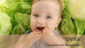  Presentation with baby girl - Cool new presentation theme with cute baby girl in cabbage backdrop and a coral colored foreground