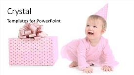  Presentation with baby girl - Beautiful theme featuring cute baby girl in party backdrop and a  colored foreground