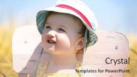  Presentation with baby girl - PPT theme having cute baby girl in summer background and a lemonade colored foreground