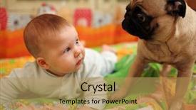  Presentation with baby girl announcement - PPT layouts with cute baby girl looking background and a coral colored foreground