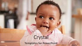  Presentation with baby girl - Presentation consisting of cute baby girl wearing bib background and a coral colored foreground