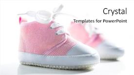  Presentation with baby shoes - Amazing slide set having cute baby girl's shoes backdrop and a white colored foreground