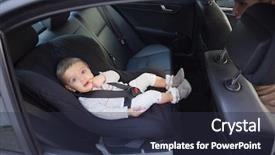 Presentation with seat belt in car safety - Cool new presentation with cute baby in a car backdrop and a tawny brown colored foreground