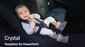  Presentation with seat belt in car safety - Amazing slide set having cute baby in a car backdrop and a wine colored foreground
