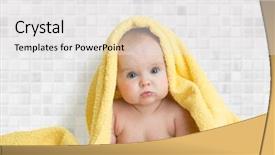  Presentation with baby bath - Slide set featuring cute baby in bath background and a  colored foreground