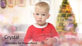  Presentation with baby celebration - Amazing slide deck having cute baby in costume backdrop and a coral colored foreground