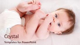 Presentation with diaper - PPT layouts consisting of cute baby in diaper lying background and a lemonade colored foreground