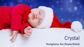  Presentation with baby christmas - Cool new presentation theme with baby in santa hat sleeping backdrop and a sky blue colored foreground