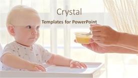  Presentation with baby sitting - Slides featuring cute-baby-is-sitting background and a cream colored foreground