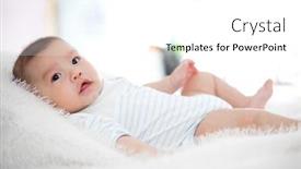  Presentation with cute baby - Cool new PPT layouts with cute-baby-lie-on-bed backdrop and a white colored foreground