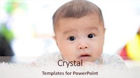  Presentation with baby chickens little cute chicks - Theme enhanced with cute baby lie on bed background and a  colored foreground