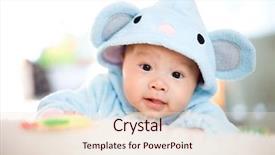  Presentation with cute baby - PPT layouts enhanced with cute baby lie on bed background and a lemonade colored foreground