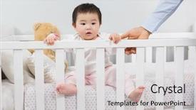  Presentation with cute baby - Cool new presentation theme with cute baby looking up backdrop and a  colored foreground