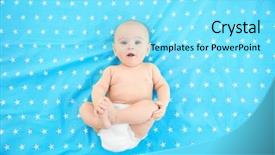  Presentation with baby color - PPT layouts consisting of cute baby lying on color background and a arctic colored foreground