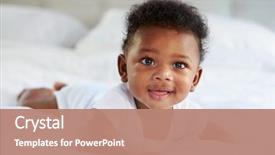  Presentation with cute baby - Amazing slide deck having cute baby lying on tummy backdrop and a coral colored foreground