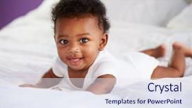  Presentation with new parents baby and dr - Amazing PPT theme having cute baby lying on tummy backdrop and a sky blue colored foreground