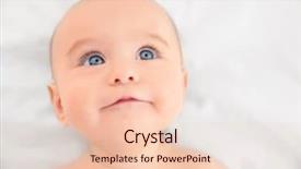  Presentation with cute baby - PPT theme having cute baby lying on white background and a lemonade colored foreground