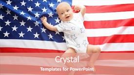  Presentation with cute baby - Colorful slides enhanced with cute baby on american flag backdrop and a coral colored foreground
