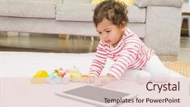  Presentation with cute baby - PPT theme with cute baby on the carpet background and a  colored foreground