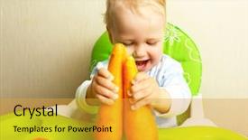  Presentation with baby intensive care - Colorful presentation theme enhanced with cute baby playing with fresh backdrop and a gold colored foreground