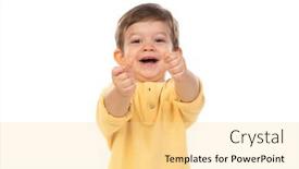  Presentation with cute baby - Presentation theme consisting of cute-baby-showint-his-thumb background and a blonde colored foreground