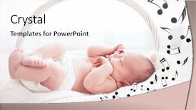  Presentation with sleeping baby - Audience pleasing slides consisting of cute baby sleeping in basket backdrop and a cream colored foreground