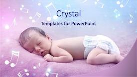  Presentation with sleeping baby - Cool new PPT theme with cute baby sleeping on plaid backdrop and a sky blue colored foreground