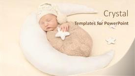  Presentation with sleeping baby - Presentation design with cute-baby-sleeping background and a lemonade colored foreground
