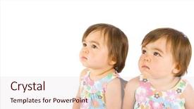  Presentation with infant - Cool new slides with cute baby twin sisters isolated backdrop and a  colored foreground