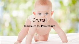  Presentation with baby diapers - Presentation theme consisting of cute baby with beautiful blue background and a lemonade colored foreground