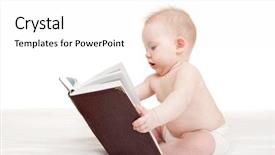  Presentation with baby book - Audience pleasing slide set consisting of beautiful couple in motion running over bridge backdrop and a gray colored foreground