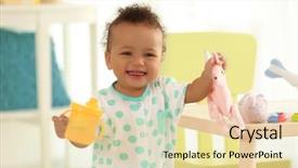  Presentation with baby bottle - PPT layouts having cute baby with bottle background and a blonde colored foreground