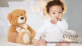  Presentation with cute baby - PPT layouts having cute-baby-with-fluffy-hair background and a lemonade colored foreground