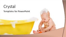  Presentation with baby bath - PPT layouts consisting of cute baby with foam background and a white colored foreground