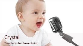  Presentation with cute baby - Beautiful slide set featuring cute baby with microphone backdrop and a lemonade colored foreground