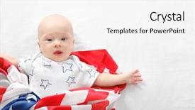  Presentation with wrapped flag - Presentation theme having cute baby wrapped in american background and a white colored foreground
