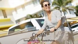  Presentation with art deco - PPT theme consisting of cute bicycle in art deco background and a coral colored foreground