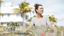  Presentation with art deco - Slides consisting of cute bicycle in art deco background and a mint green colored foreground