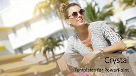  Presentation with art deco - Presentation theme with cute bicycle in art deco background and a coral colored foreground