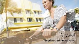  Presentation with art deco - Theme consisting of cute bicycle in art deco background and a coral colored foreground