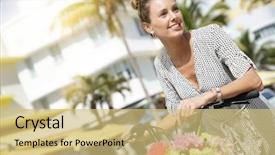  Presentation with art deco - Colorful PPT theme enhanced with cute bicycle in art deco backdrop and a yellow colored foreground