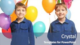  Presentation with cute birthday - Beautiful PPT layouts featuring cute birthday boys with colorful backdrop and a  colored foreground