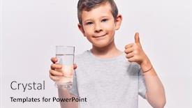 Presentation with kid water glass - PPT layouts enhanced with cute-blond-kid-drinking-glass background and a white colored foreground