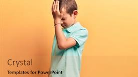  Presentation with cute - Audience pleasing PPT layouts consisting of cute-blond-kid-wearing-casual backdrop and a gold colored foreground