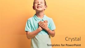  Presentation with cute - Presentation with cute-blond-kid-wearing-casual background and a yellow colored foreground