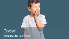  Presentation with nails - Slide deck consisting of cute-blond-kid-wearing-casual background and a ocean colored foreground