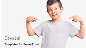  Presentation with cute - PPT layouts consisting of cute-blond-kid-wearing-casual background and a white colored foreground
