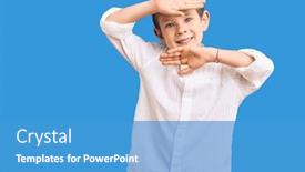  Presentation with elegant - PPT layouts with cute-blond-kid-wearing-elegant background and a teal colored foreground