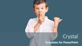  Presentation with elegant - Slides having cute-blond-kid-wearing-elegant background and a ocean colored foreground