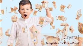  Presentation with anger kid - Audience pleasing slide deck consisting of cute-blond-kid-wearing-elegant backdrop and a lemonade colored foreground